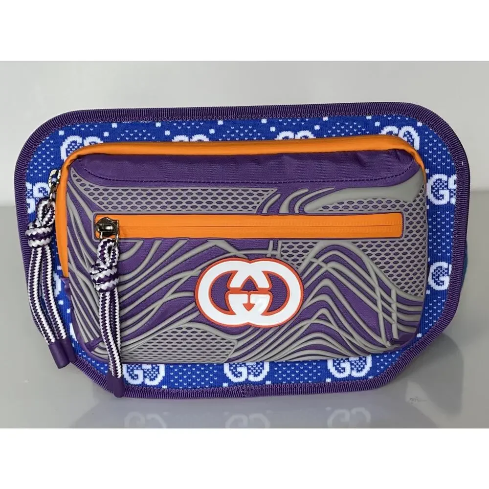 Gucci GG Logo Nylon Belt Bag Multicolor 752102 Size 90 (36) Italy New